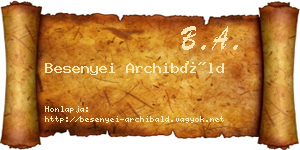 Besenyei Archibáld névjegykártya